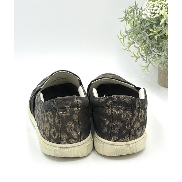 LANVIN Paris Metallic Black Gold Leopard Slip on Brocade Sneaker Size 38 /US 7 - Picture 5 of 14